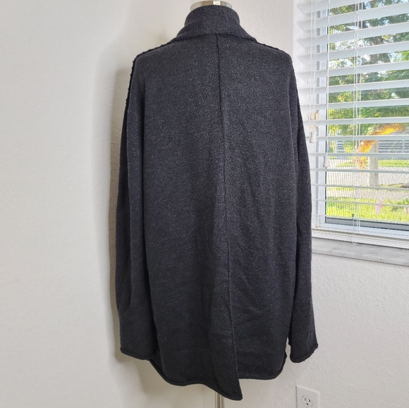 LARS ANDERSSON Wool Open Front Cardigan In Charcoal M. - Picture 4 of 8